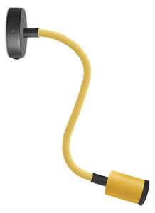 Creative cables Fermaluce Flex 30 pastel bodové svítidlo s mini baldachýnem s vypínačem a mini reflektorem GU1d0 Barva: Černo-hořčicově žlutá