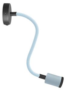 Creative cables Fermaluce Flex 30 pastel bodové svítidlo s mini baldachýnem s vypínačem a mini reflektorem GU1d0 Barva: Černo-světle modrá