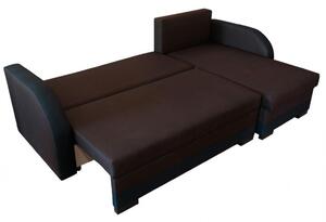 DABEK MEBLE ZETA rozkládací sedací souprava s úložným prostorem černo - béžová 230 x 85 x 140 cm