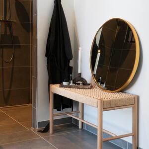 Nordic Living Zlaté kulaté závěsné zrcadlo Zahrah 80 cm