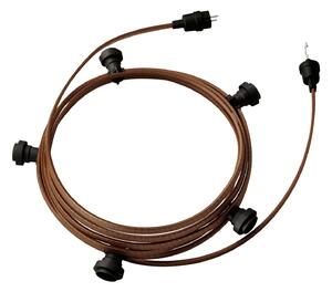 Creative cables Hotový světelný řetěz LUMET 7,5 m je sestavený z 5 černých objímek, háčku a zástrčky Barva kabelu: Černá-whisky - CZ22