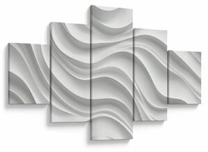 Obraz - 3D bílé vlny (125x70 cm)