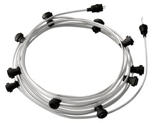 Creative cables Hotový světelný řetěz LUMET 12,5 m je sestavený z 10 černých objímek, háčku a zástrčky Barva kabelu: Zlatá - CM05