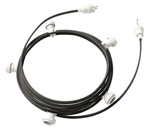 Creative cables Hotový světelný řetěz LUMET 7,5 m je sestavený z 5 bílých objímek, háčku a zástrčky Barva kabelu: Šedá - CM03