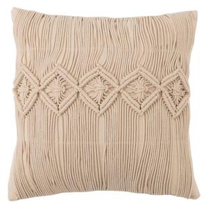 Béžový polštář s drhaným vzorem Macramé Cosy - 45*12*45 cm - J-Line by Jolipa