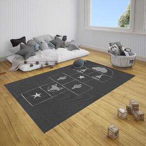 Černý dětský koberec Ragami Games, 80 x 150 cm