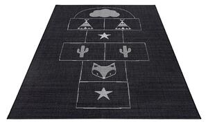 Černý dětský koberec Ragami Games, 80 x 150 cm