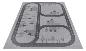Šedý dětský koberec Ragami Roads, 80 x 150 cm