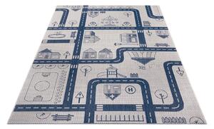Modrý dětský koberec Ragami City, 80 x 150 cm