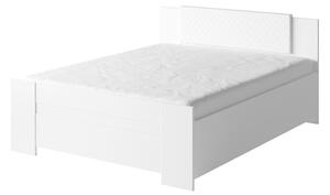 Manželská postel 160x200 CORTLAND 1 - bílá / bílá ekokůže