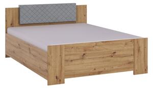 Manželská postel 160x200 CORTLAND 1 - dub artisan / šedá ekokůže