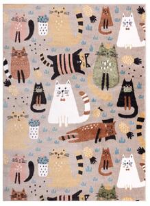 Dywany Łuszczów Dětský kusový koberec Fun Kittens Cats beige ROZMĚR: 120x170