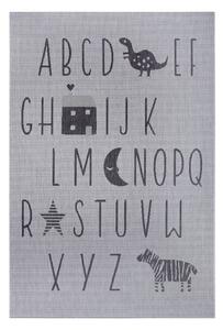Šedý dětský koberec Ragami Letters, 80 x 150 cm