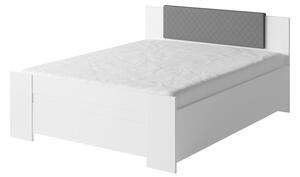 Manželská postel 160x200 CORTLAND 1 - bílá / šedá ekokůže