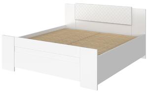 Manželská postel 160x200 CORTLAND 1 - dub zlatý / bílá ekokůže
