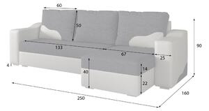 KENIX WILLIAM 2 rozkládací sedací souprava s úložným prostorem hnědá 250 x 90 x 160 cm