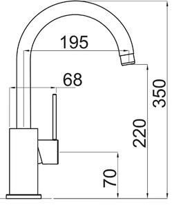 Kuchyňská vodovodní baterie Sinks VITALIA - 74 Metalblack
