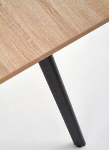 Jídelní stůl BERRY 120(160)x80x76 cm - rozkládací - dub sonoma/šedá + černá