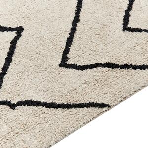 Bavlněný koberec 160 x 230 cm béžový/ černý ELDES