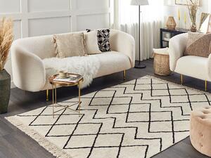 Bavlněný koberec 160 x 230 cm béžový/ černý ELDES