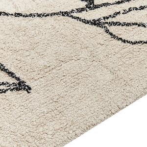 Bavlněný koberec 80 x 150 cm béžový/ černý SAZLI