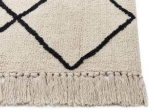 Bavlněný koberec 200 x 200 cm béžový/ černý ELDES