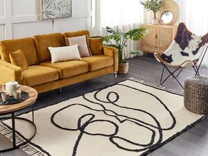 Bavlněný koberec 160 x 230 cm béžový/ černý KONUR