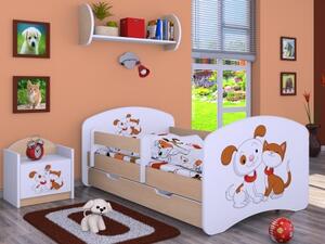 Dětská postel Happy Pejsek a kočička (9 barevných variant)