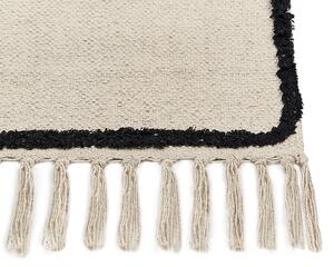 Bavlněný koberec 80 x 150 cm béžový/ černý KONUR