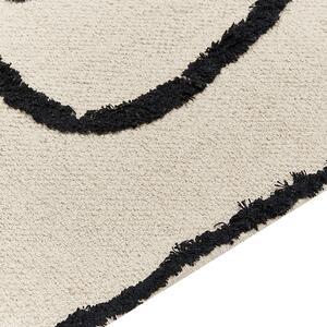 Bavlněný koberec 160 x 230 cm béžový/ černý KONUR