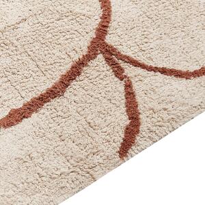 Bavlněný koberec 200 x 200 cm béžový/ hnědý AVDAN