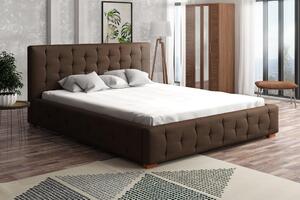ZETKA WERONA 140x200 čalouněná postel s úložným prostorem hnědá 162 x 93 x 223 cm