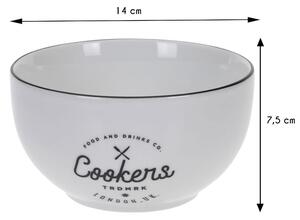 DekorStyle Bílá porcelánová mísa- Cookers 14cm