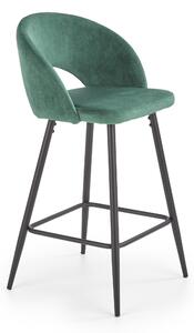 Halmar Barová židle H96, černá / tmavě zelená
