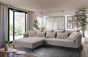 ROHOVÁ SEDAČKA, textil, šedohnědá Livetastic - Sedací soupravy, Online Only