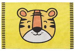 Dětský koberec s motivem tygra 60 x 90 cm žlutý RANCHI