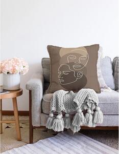 Hnědý povlak na polštář s příměsí bavlny Minimalist Cushion Covers Chenille, 55 x 55 cm