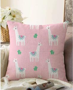 Růžový povlak na polštář s příměsí bavlny Minimalist Cushion Covers Alpaca, 55 x 55 cm