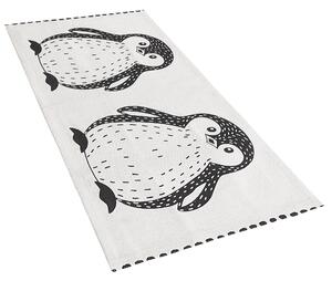Dětský koberec s potiskem tučňáků 60 x 90 cm černobílý HAJDARABAD