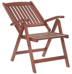 Sada 2 zahradních židlí z akátového dřeva s terakota polštáři TOSCANA