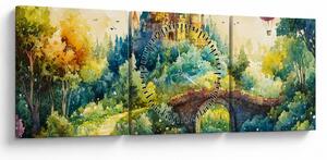 Obraz - Pohádkový zámek (s hodinami) (90x30 cm)