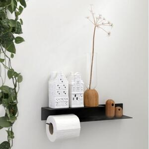 Kovový nástěnný držák na toaletní papír Berno černý L - levá varianta