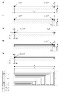Terma Angus H koupelnový radiátor designově 44x130 cm bílá WGANH044130K916Y2