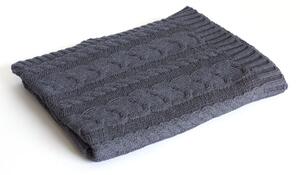 Pletená deka bavlna, Denim, copánky, Rialto Baby