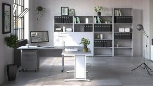 Rohový kancelářský stůl Prima 80400/44 bílý/bílé nohy - TVI