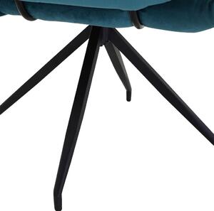 ŽIDLE S PODRUČKAMI, velur, černá, tyrkysová Landscape - Jídelní židle