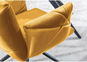 ŽIDLE S PODRUČKAMI, velur, žlutá, černá Landscape - Jídelní židle