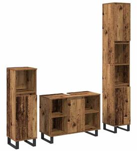 Sada koupelnového nábytku 3 ks Hnědá 30 x 30 x 180 cm 3378510