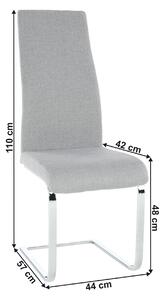 Čalouněná jídelní židle ve světle šedém odstínu TK229
