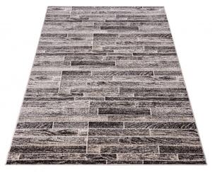 Makro Abra Kusový koberec PETRA 3040 1 244 Desky Dřevo Moderní šedý béžový hnědý Rozměr: 140x200 cm